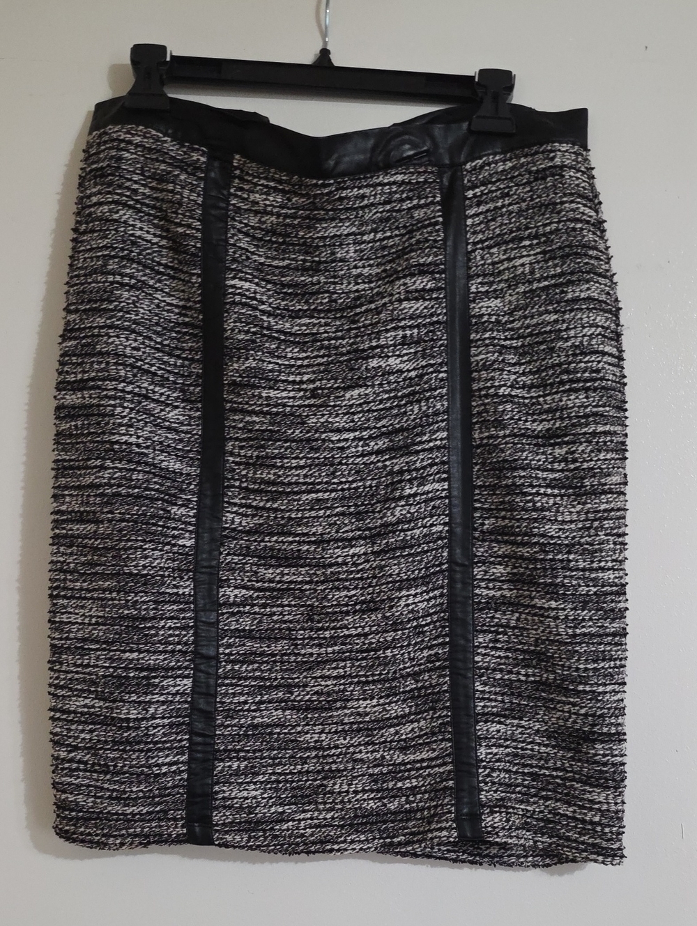 Melissa Paige Black and White Tweed Pencil Skirt